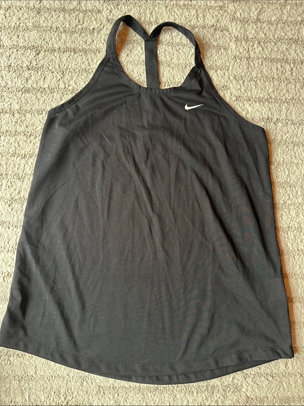 Nike Black Women's Racerback Workout Tank with White Swoosh